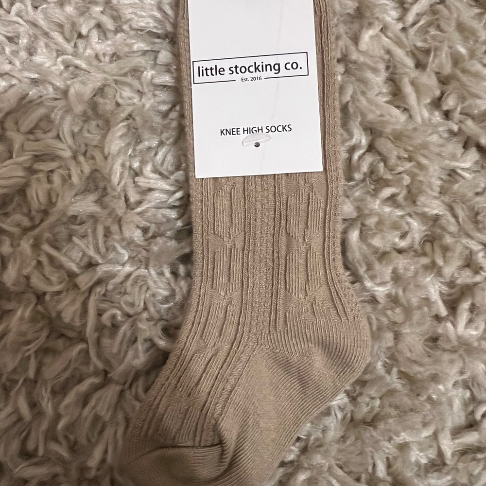 Beige Knee High Socks for Kids